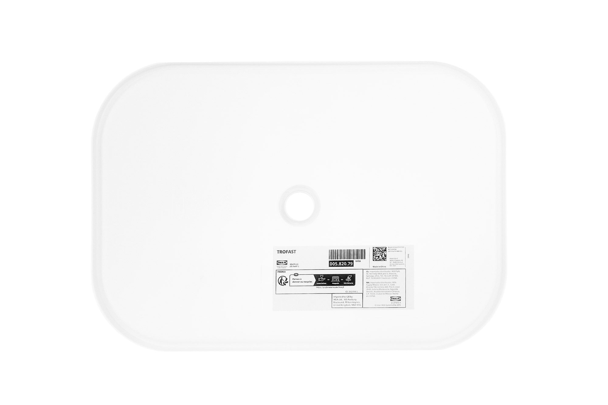 IKEA TROFAST Deckel für Boxen in deckend weiß, 40 x 28 cm