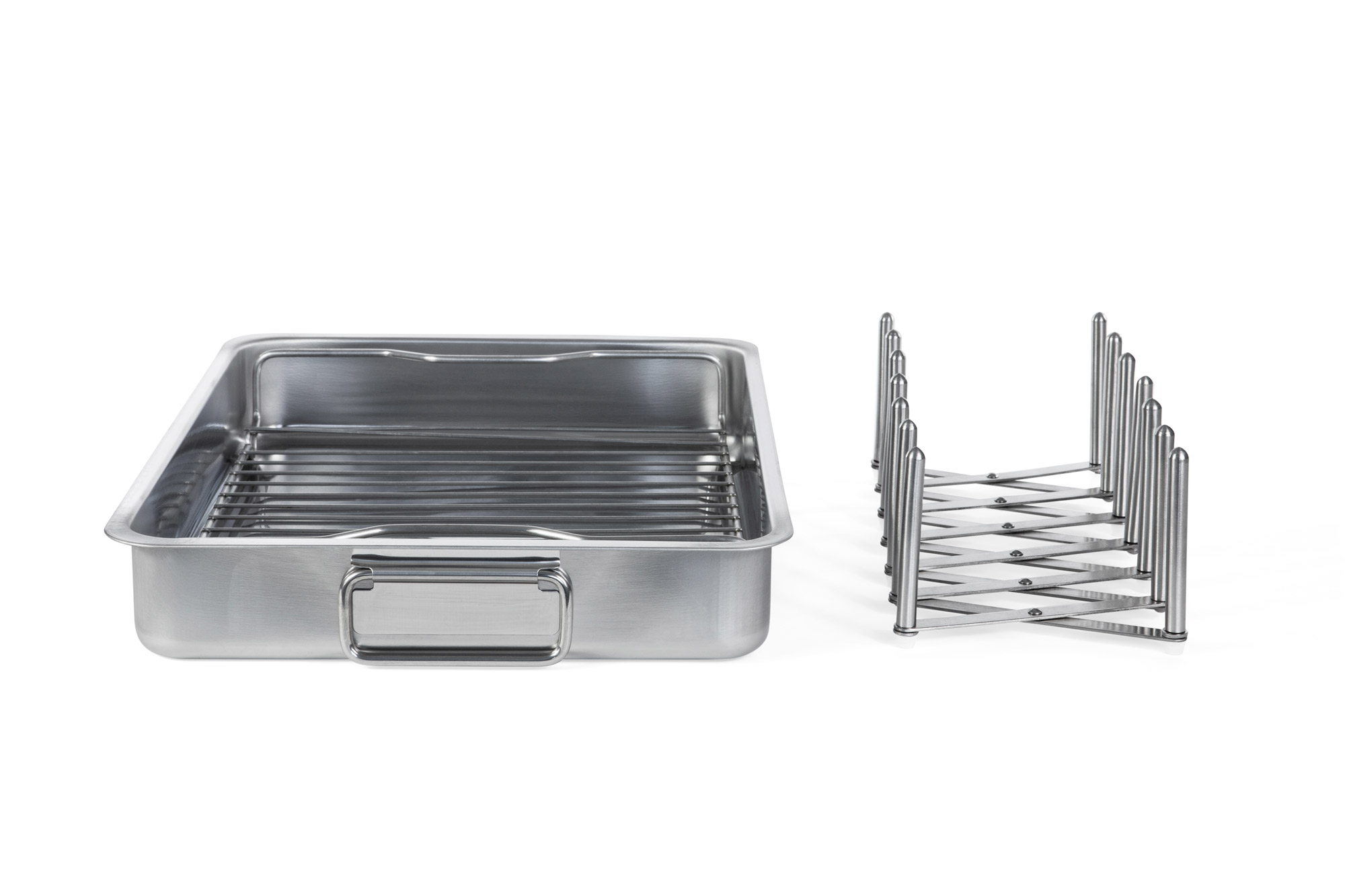 IKEA KONCIS Ofenform mit Rost - Edelstahl - 40 x 32 cm - inklusive Deckelhalter