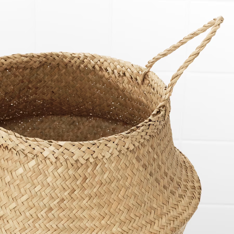 IKEA FLADIS Faltkorb handgeflochtener Korb aus Seegras - ⌀ 25cm