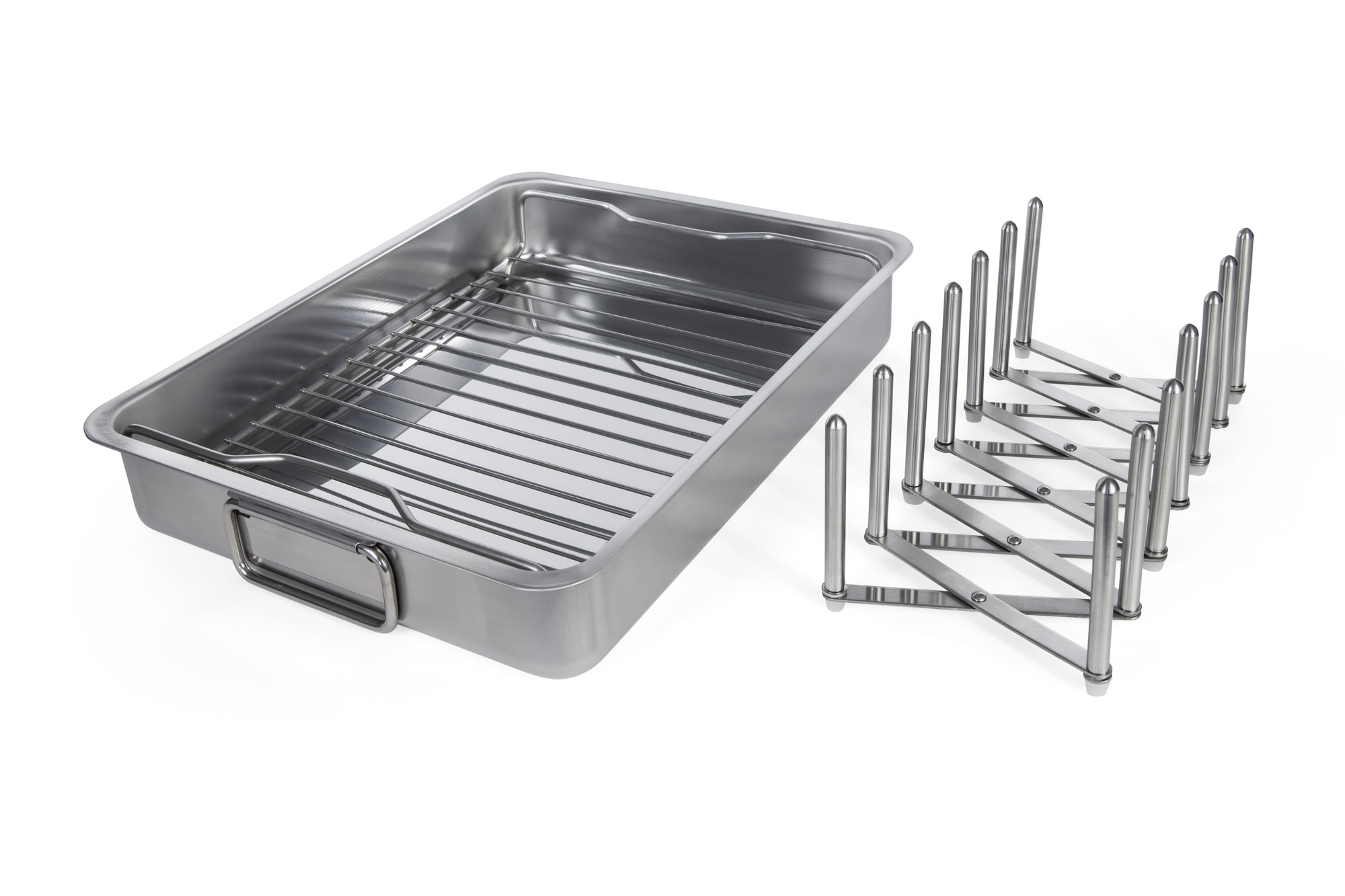 IKEA KONCIS Ofenform mit Rost - Edelstahl - 40 x 32 cm - inklusive Deckelhalter