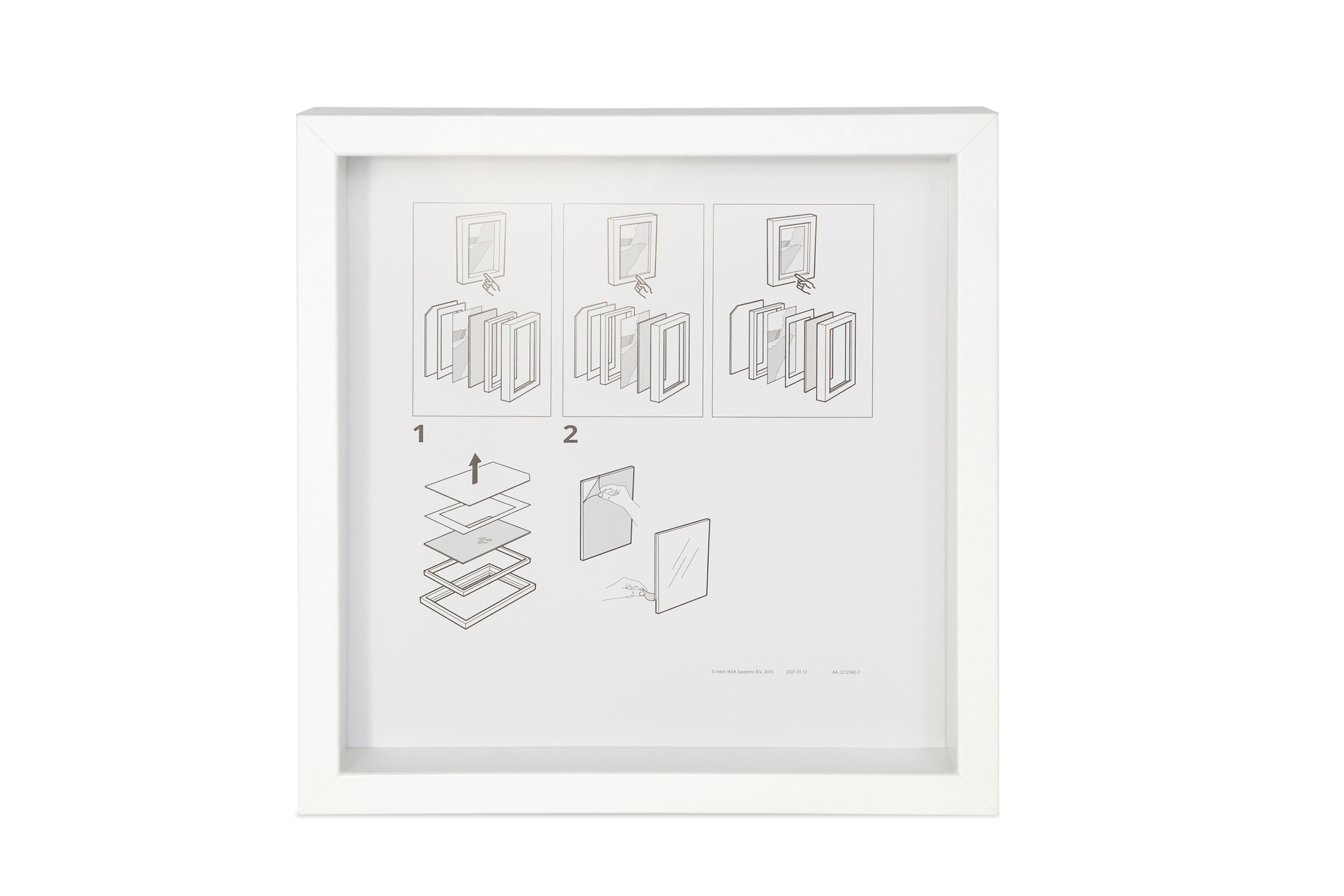 IKEA SANNAHED Bilder- /Objektrahmen inkl. Passepartout - schwarz oder weiß - zwei Größen