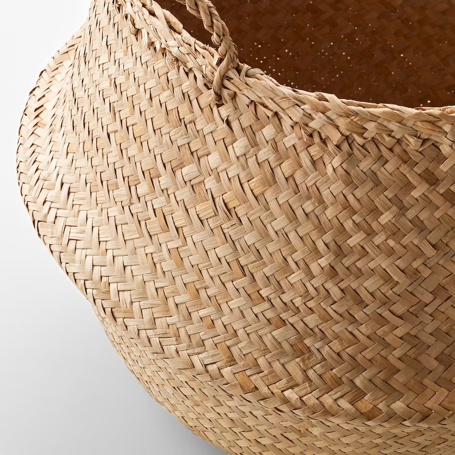 IKEA FLADIS Faltkorb handgeflochtener Korb aus Seegras - ⌀ 25cm