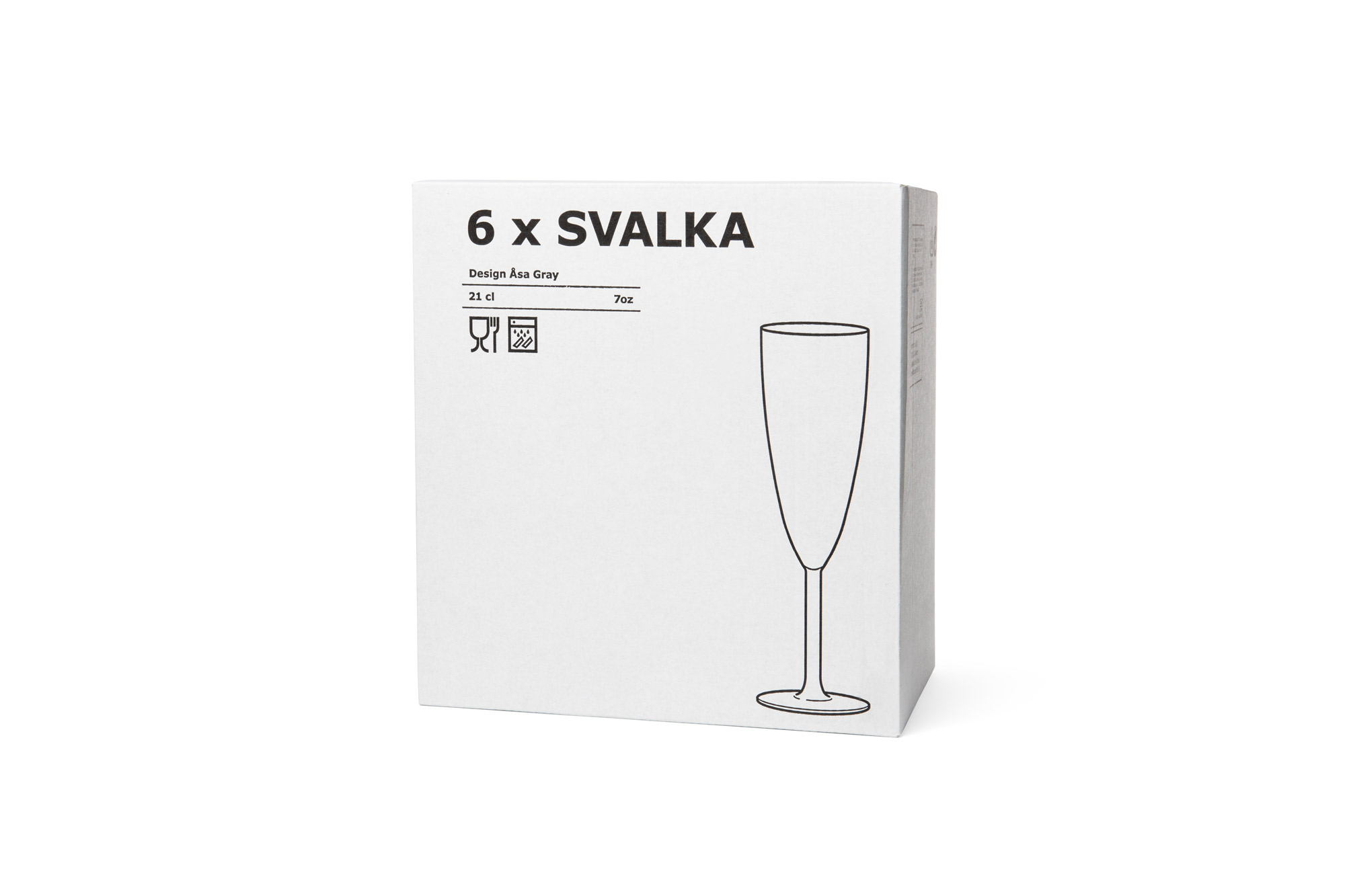 IKEA SVALKA 6er-Set Gläser, Wein-oder Sektgläser