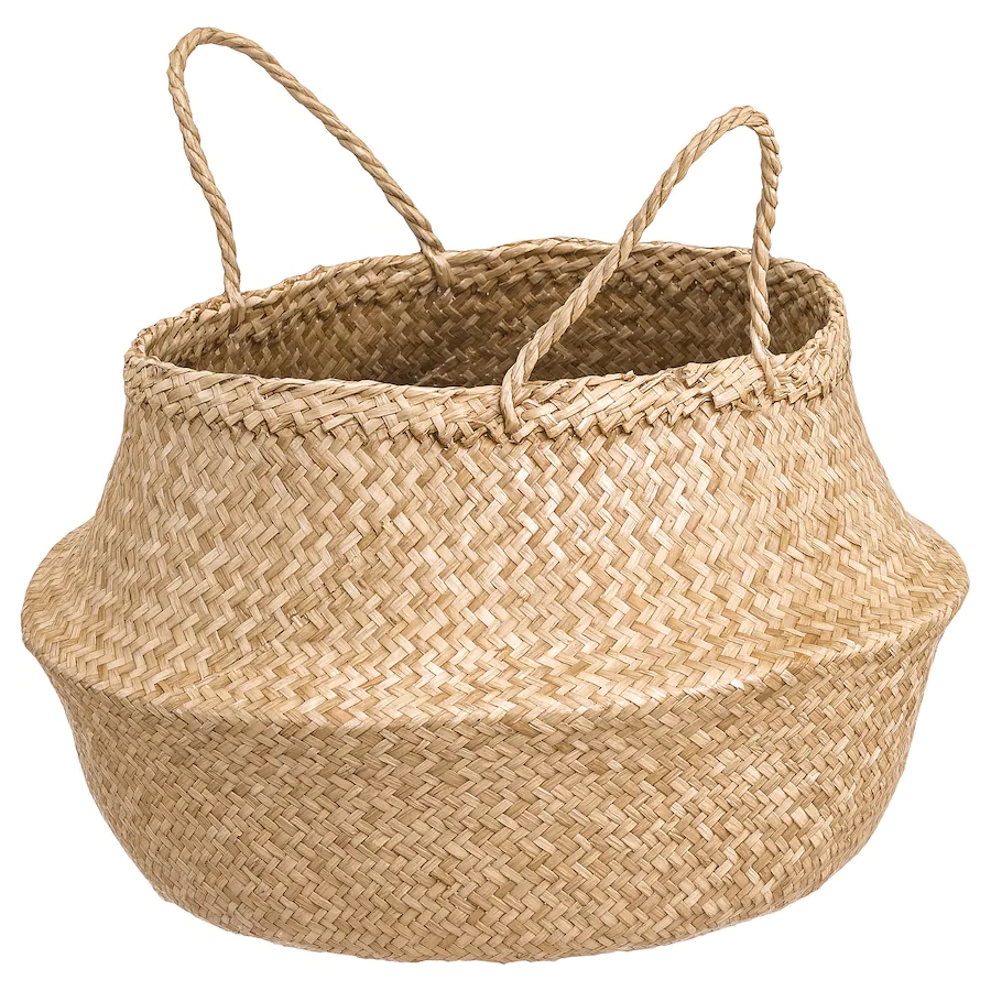 IKEA FLADIS Faltkorb handgeflochtener Korb aus Seegras - ⌀ 25cm