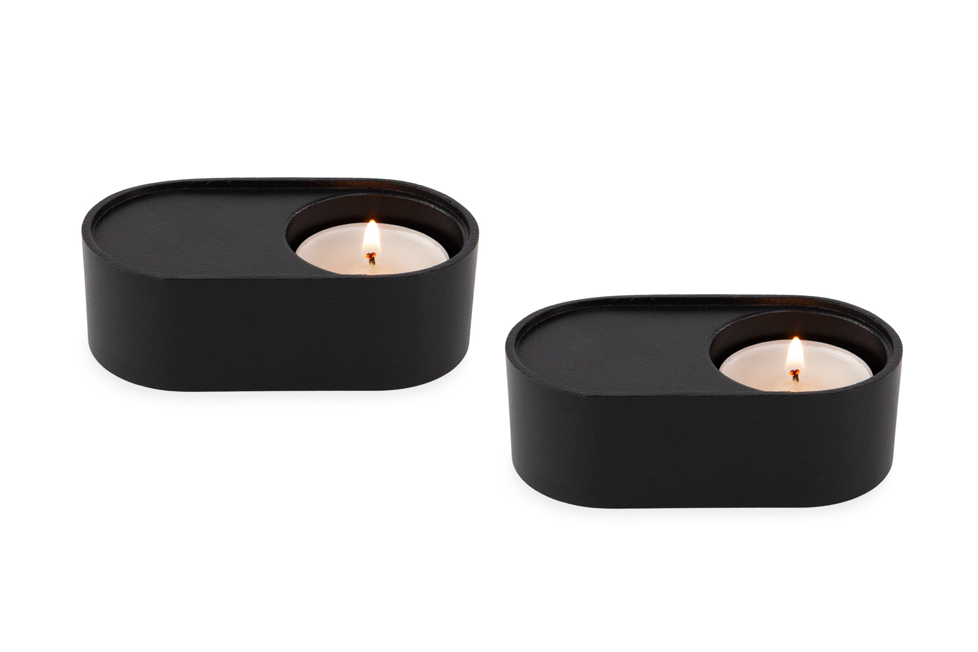 IKEA HEDERVÄRD Kerzen- oder Teelichthalter, schwarz, 3 cm, 2er Set