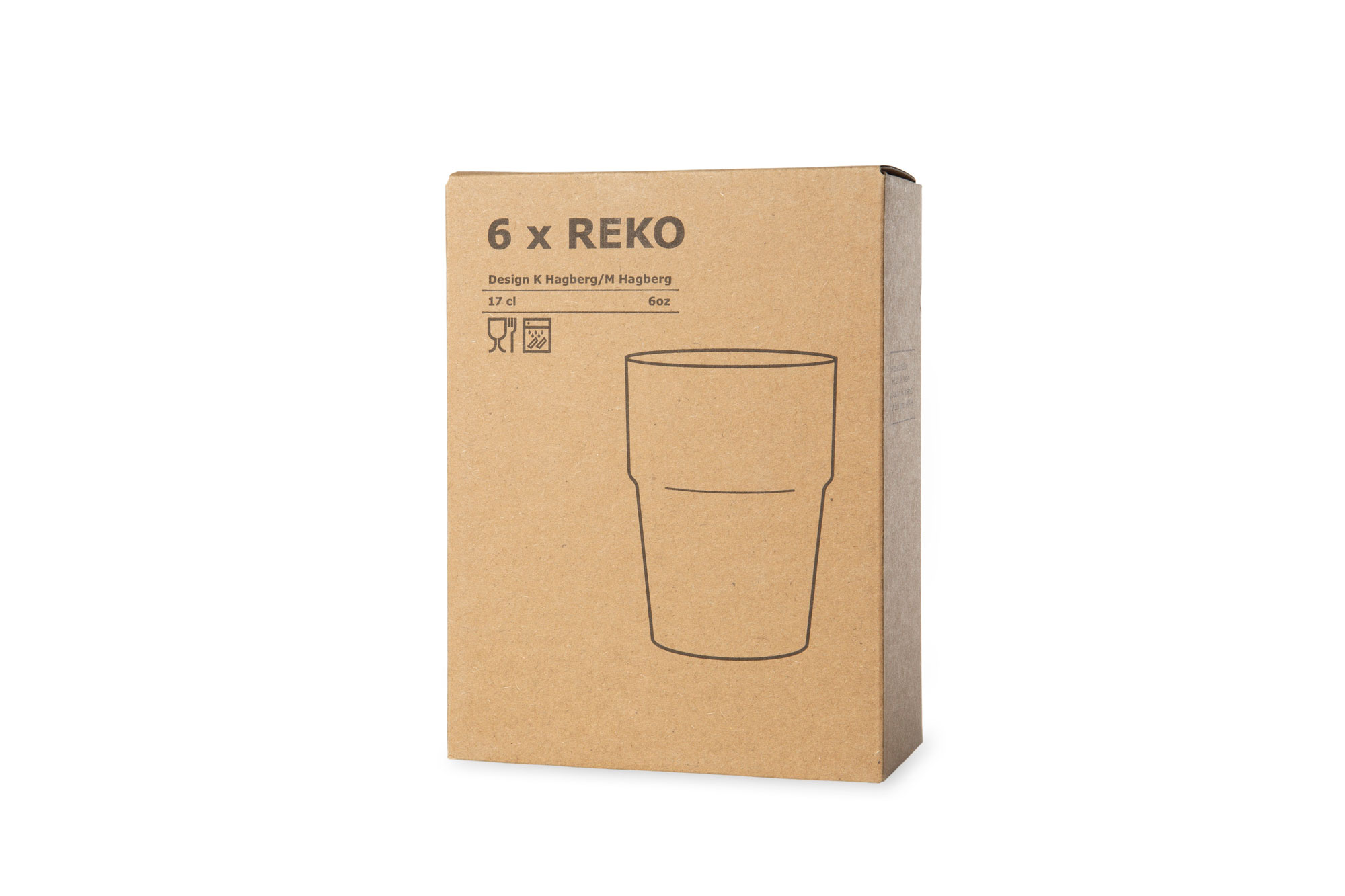 Ikea REKO 6-teiliges Gläserset 170 ml 9 cm hoch stapelbar