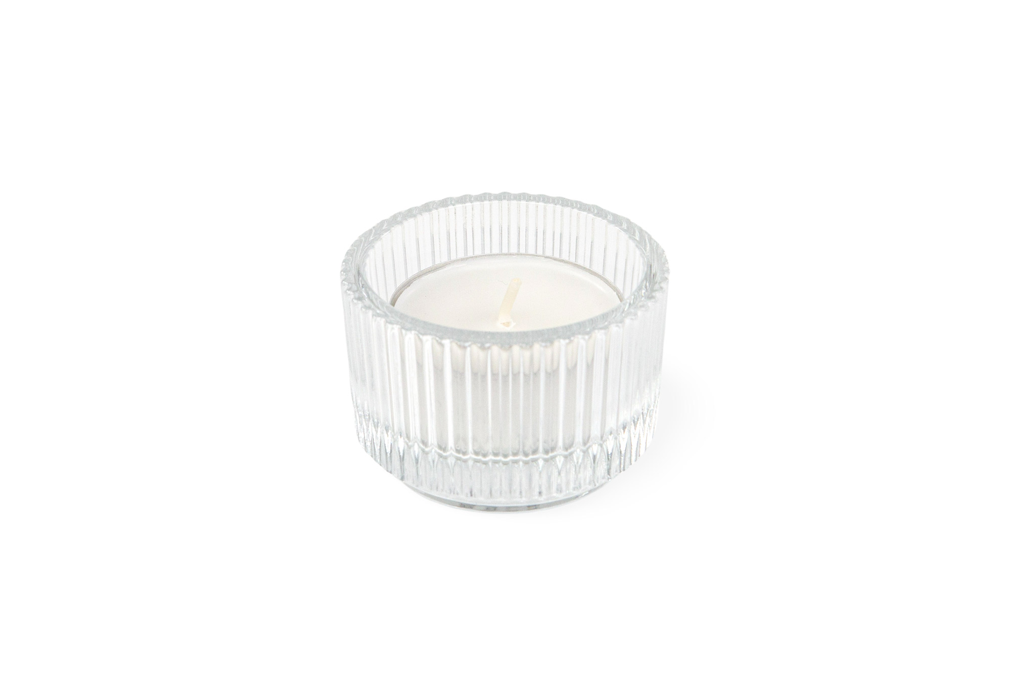 IKEA FINSMAK Teelichthalter aus geriffeltem Glas 6er Set - stapelbar  